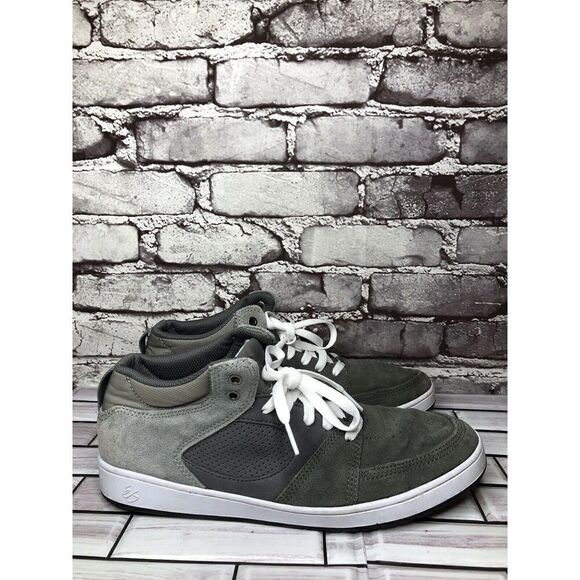 ES Accel Slim Mid Gray Suede Skateboarding Lace Casual Shoes Men Sz 10M US/43EU - Picture 3 of 16